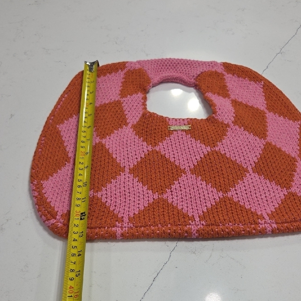 Kopari Pink and Orange Knit Hand Purse New Without Tag - Picture 4 of 4